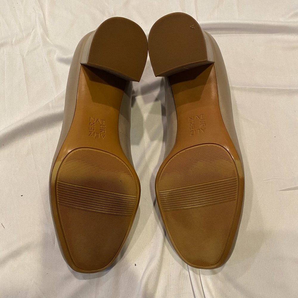 Elegant Taupe Block Heel Pumps - Picture 7 of 8
